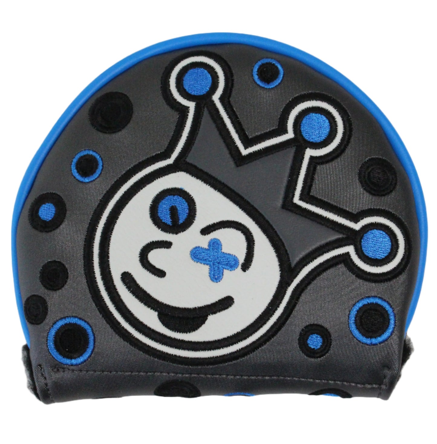Scotty Cameron - 2019 Custom Shop Jackpot Johnny Charcoal & Blue Mid-Round Center-Shafted Mallet Putter Headcover - The Golf Guys Online