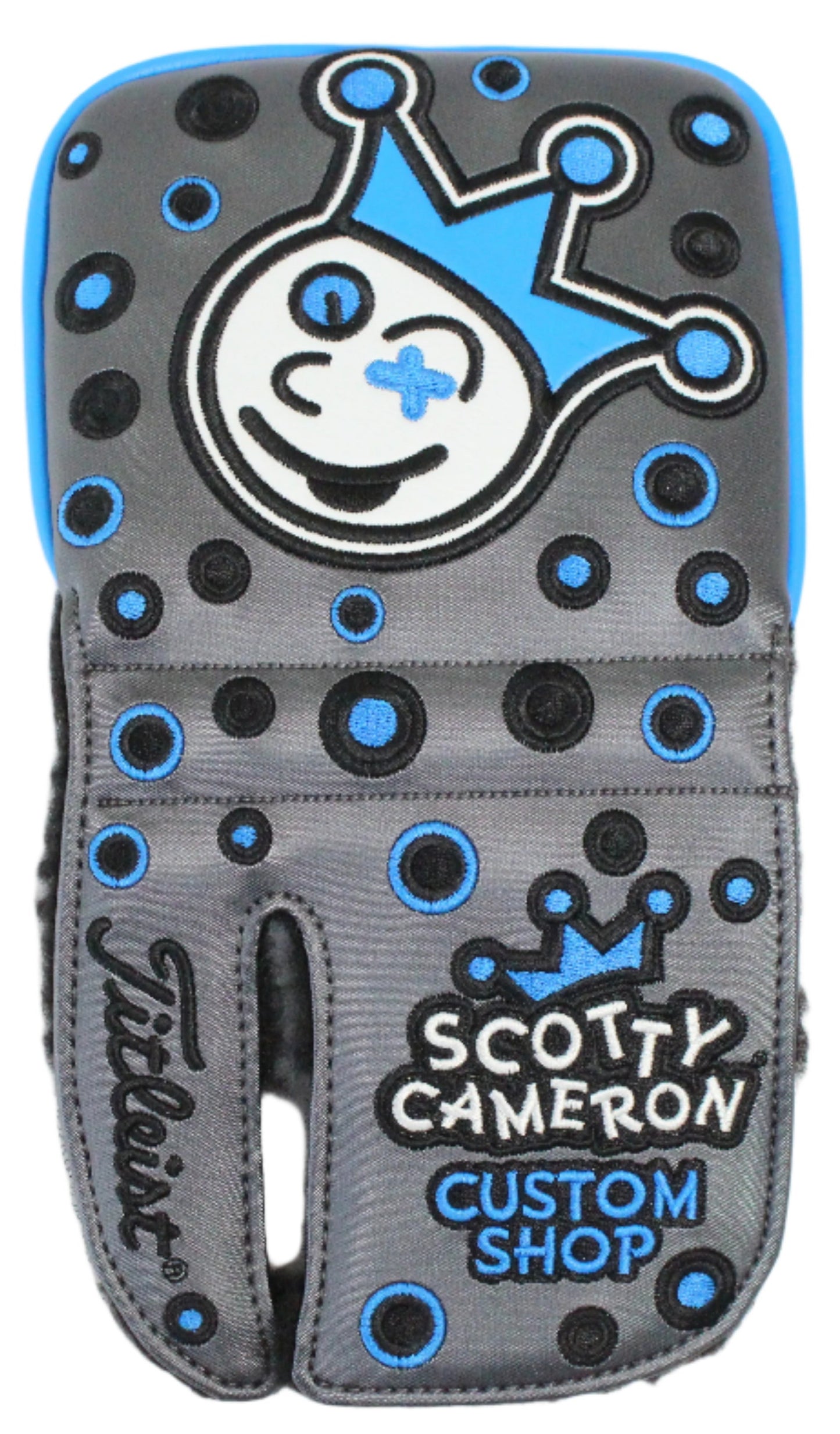 Scotty Cameron - 2019 Custom Shop Jackpot Johnny Charcoal & Blue Mid-Square Mallet Putter Headcover - The Golf Guys Online