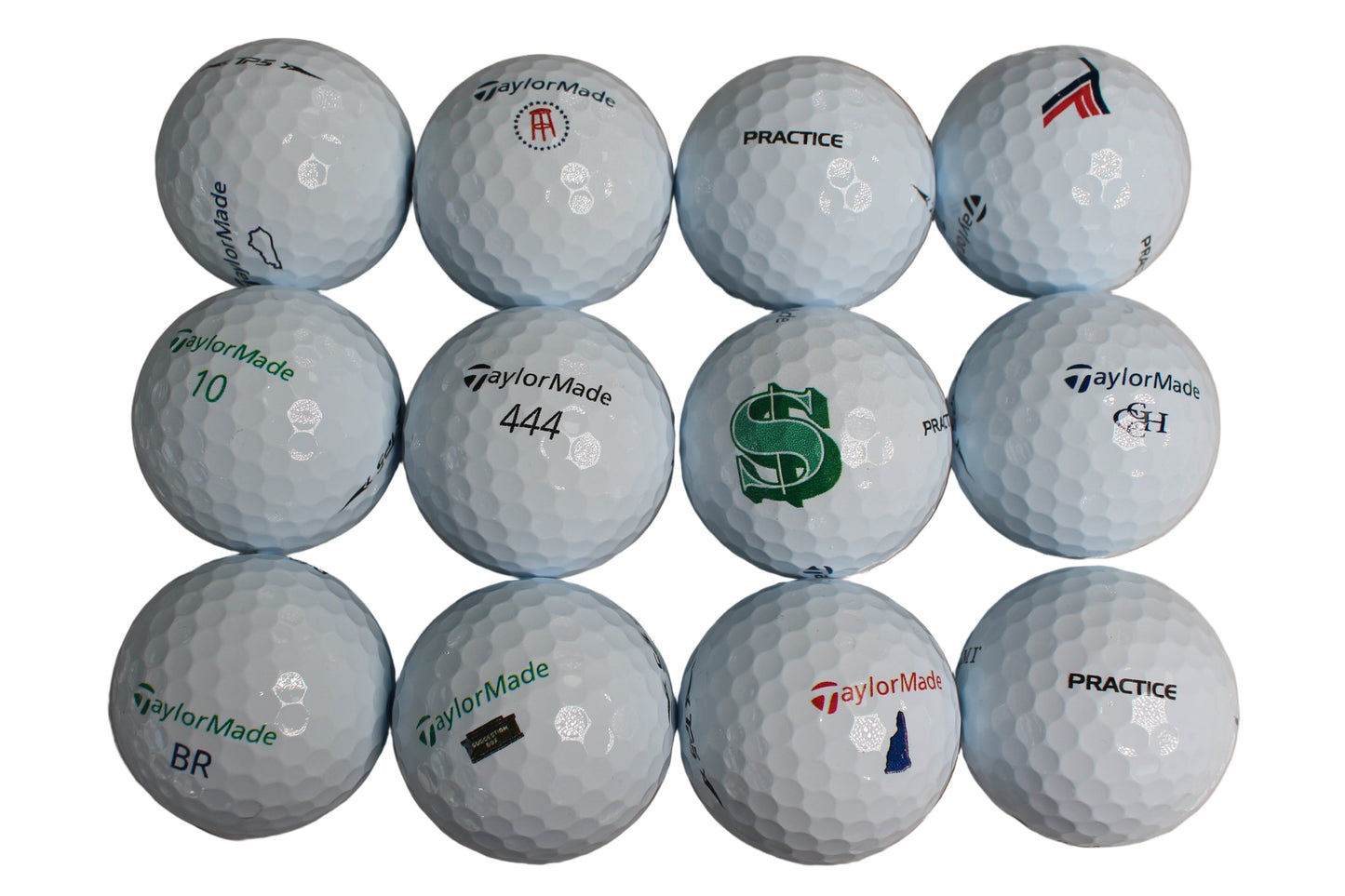 NEW TaylorMade TP5 Practice Logo Overrun Dozen Golf Balls