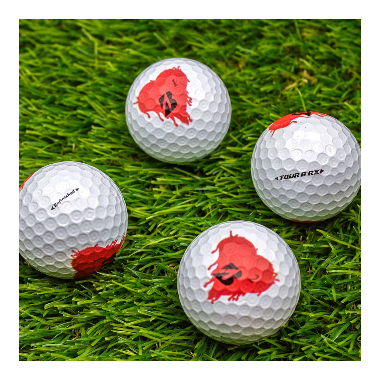 Refurbished Bridgestone Tour B RX Bleeding Hearts Golf Balls