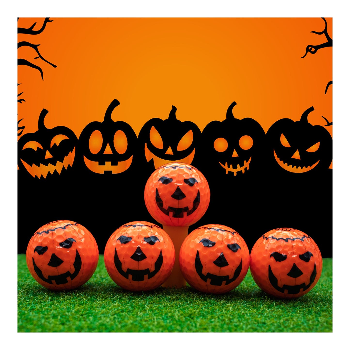 New Novelty Orange Pumpkin Golf Balls