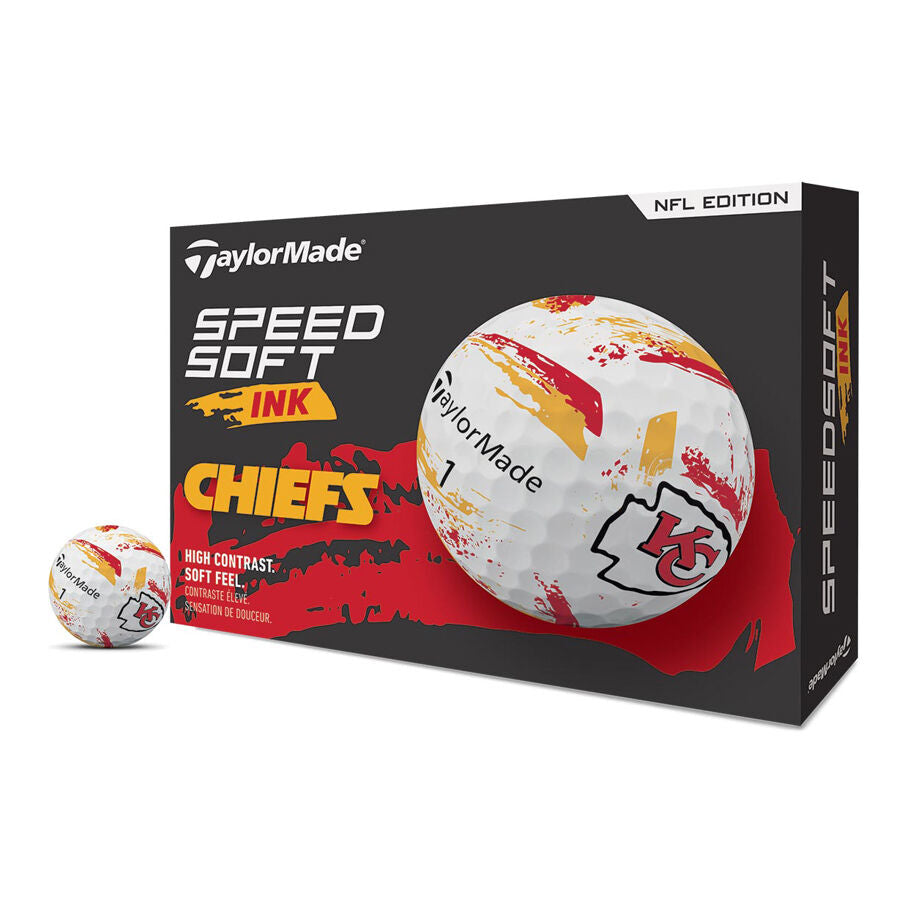 TaylorMade Speed Soft Ink NFL Chiefs Golf Balls - The Golf Guys Online