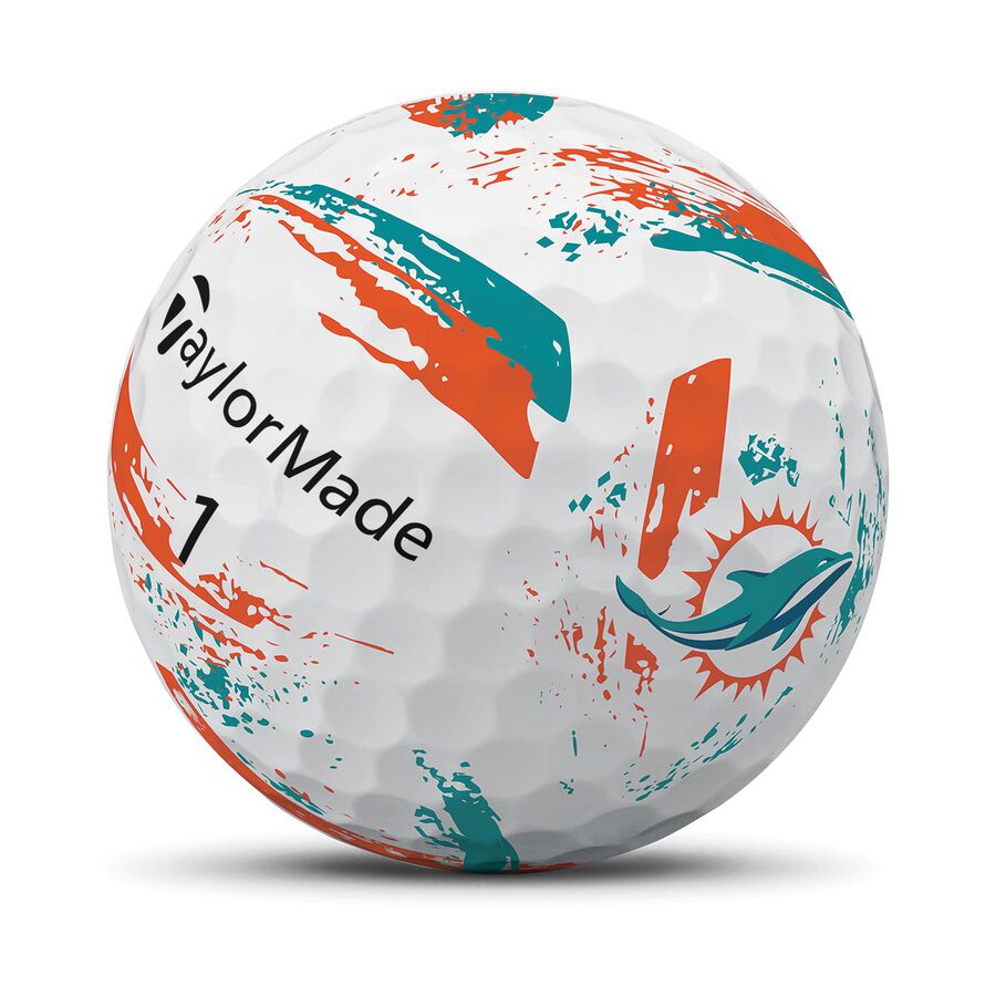 TaylorMade Speed Soft Ink NFL Dolphins Golf Balls - The Golf Guys Online