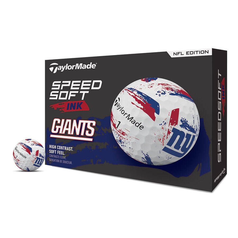 TaylorMade Speed Soft Ink NFL Giants Golf Balls - The Golf Guys Online