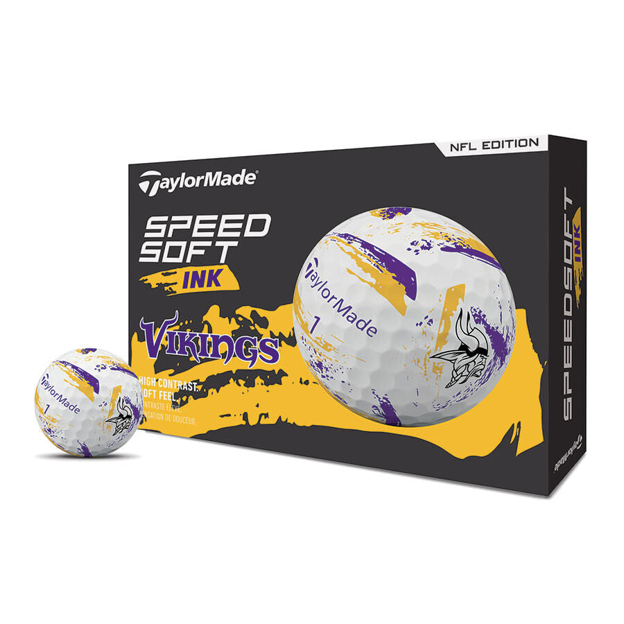 TaylorMade Speed Soft Ink NFL Minnesota Vikings Golf Balls