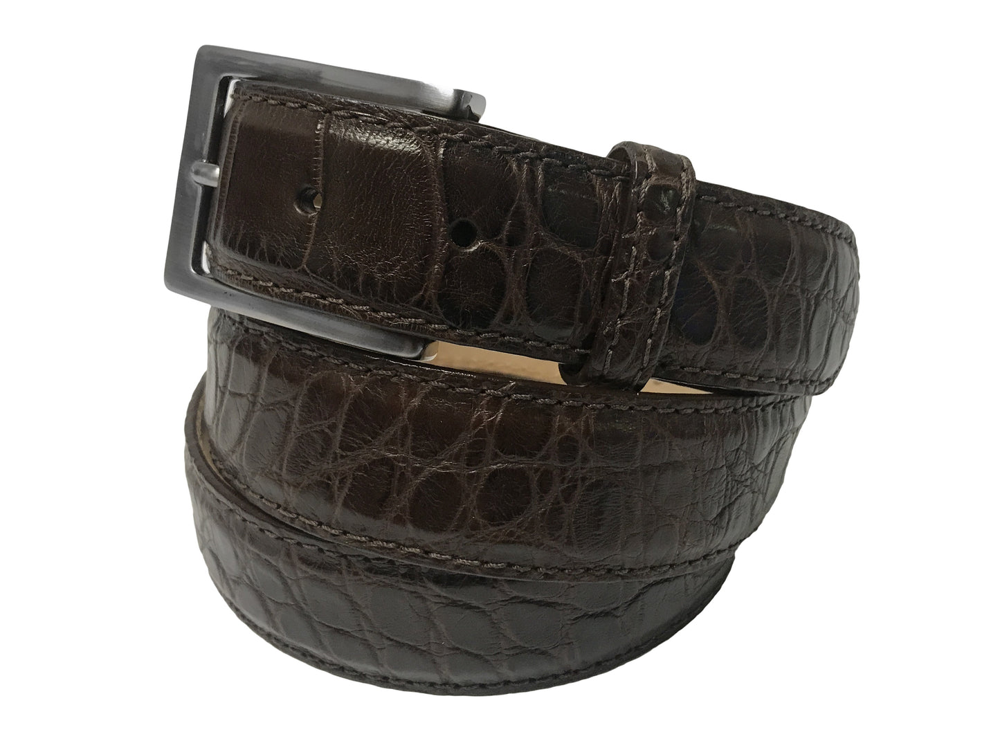 Alligator Skin Matte Belt Brown - The Golf Guys Online