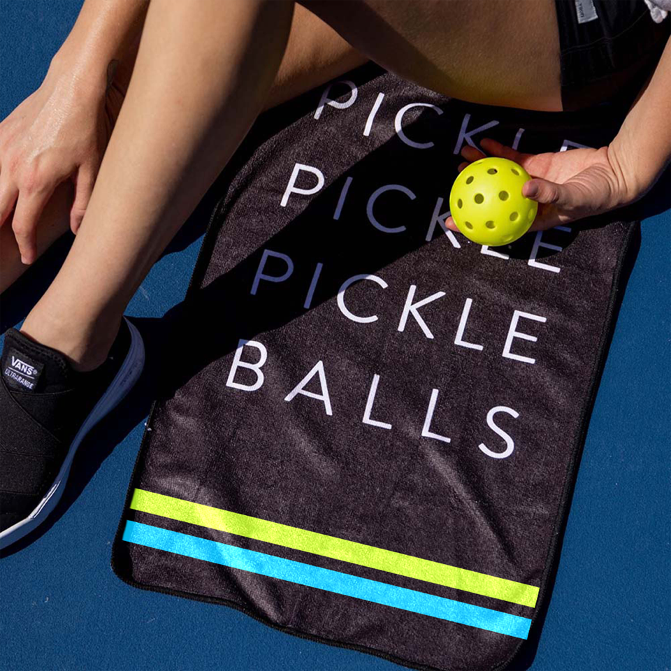 Pickleball Sports Towel Black - The Golf Guys Online