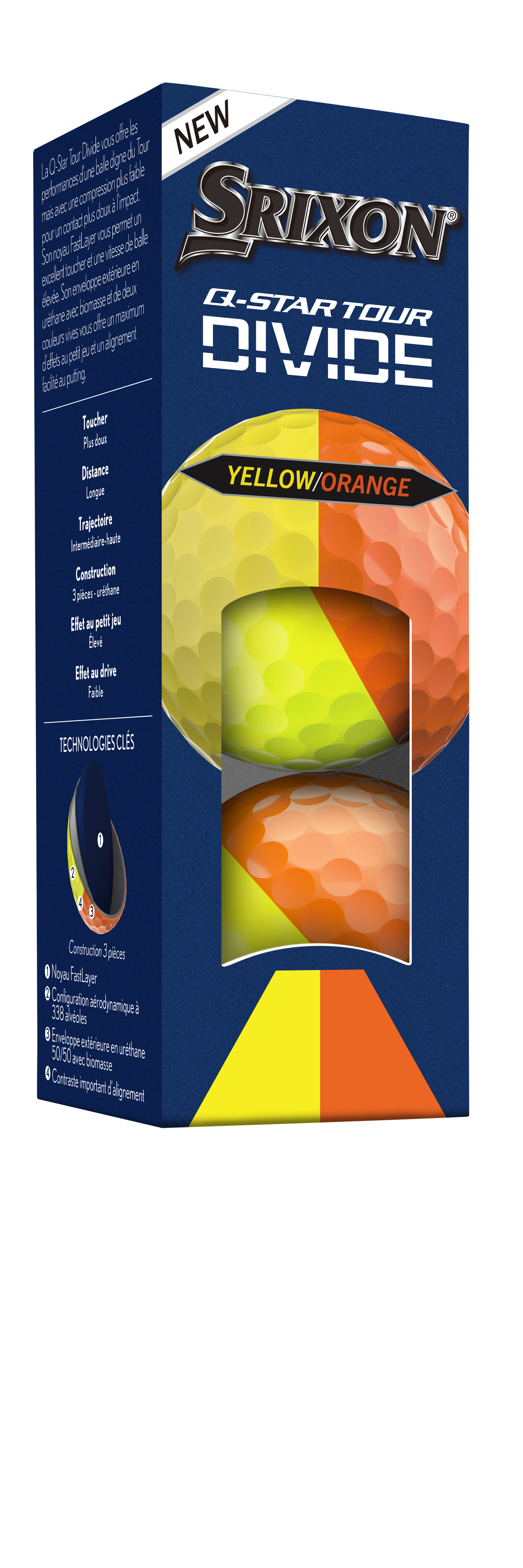 Srixon Q-Star Tour 6 Divide 2026 Yellow/Orange Golf Balls
