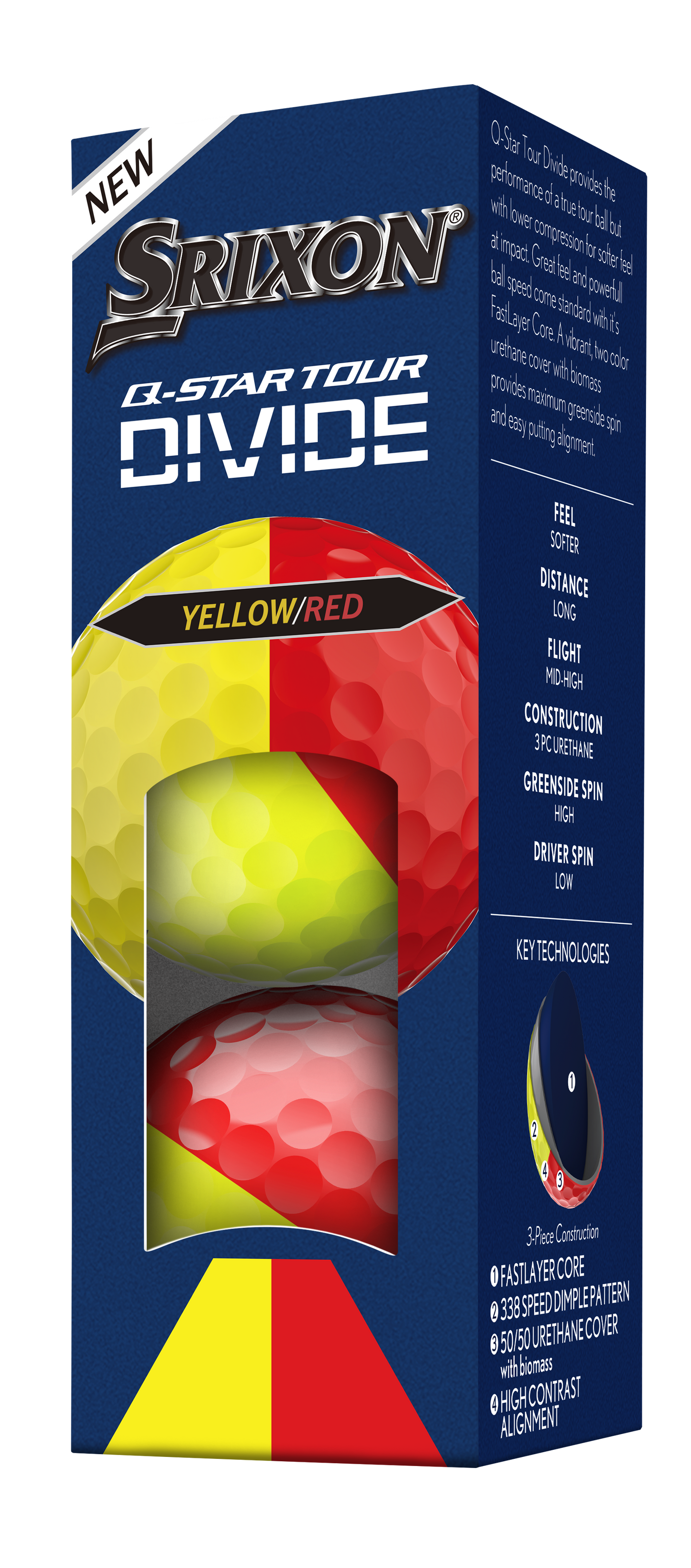 Srixon Q-Star Tour 6 Divide 2026 Yellow/Red Golf Balls