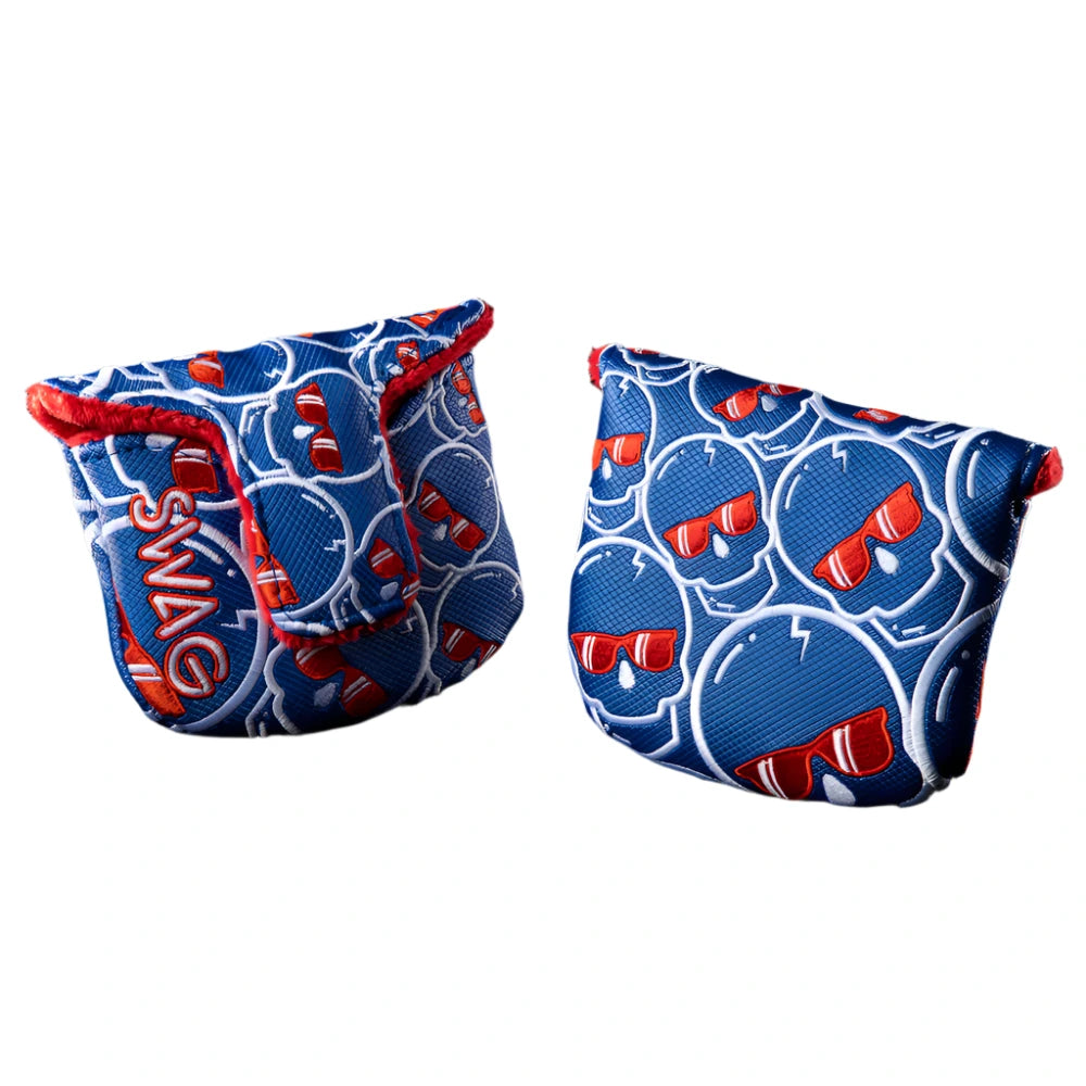 Swag Golf - Patriotic Red/White/Blue Concentric Skulls Mallet Putter Headcover - The Golf Guys Online