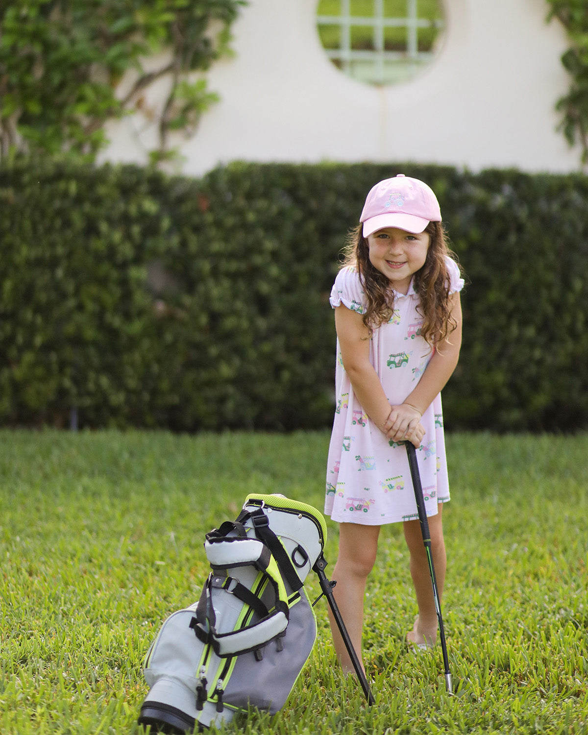 Rainbow Golf Cart Bow Baseball Hat (Baby/Toddler, Youth) - The Golf Guys Online