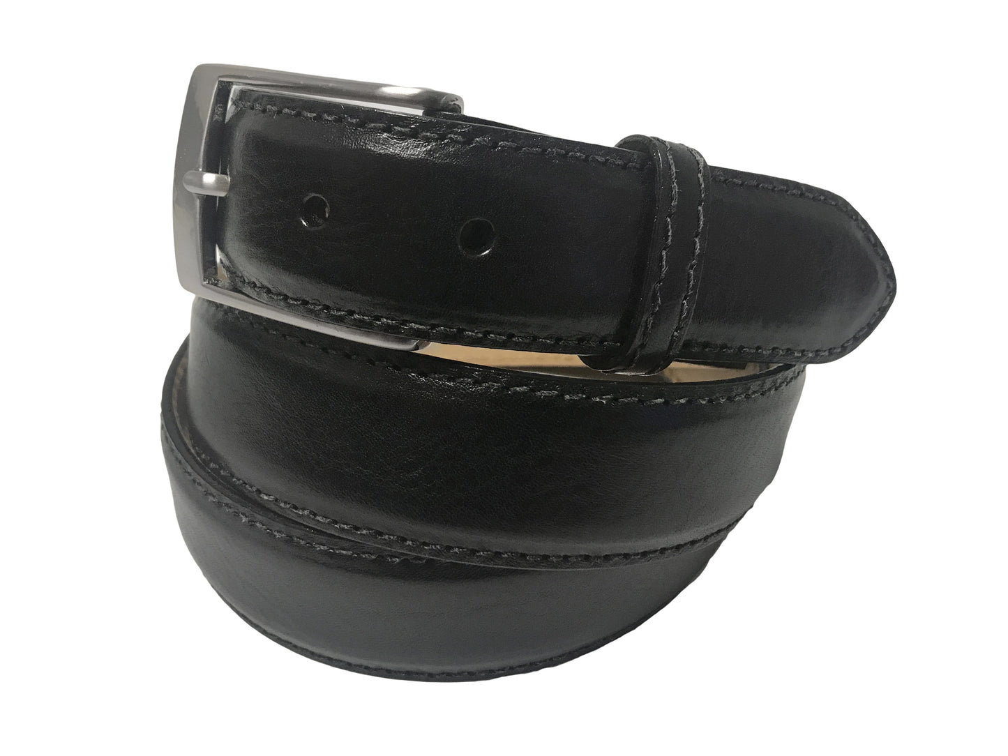 Calf Skin Solid Belt Black - The Golf Guys Online
