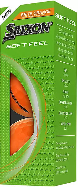 Srixon 2025 Soft Feel 14 Brite Orange Golf Balls