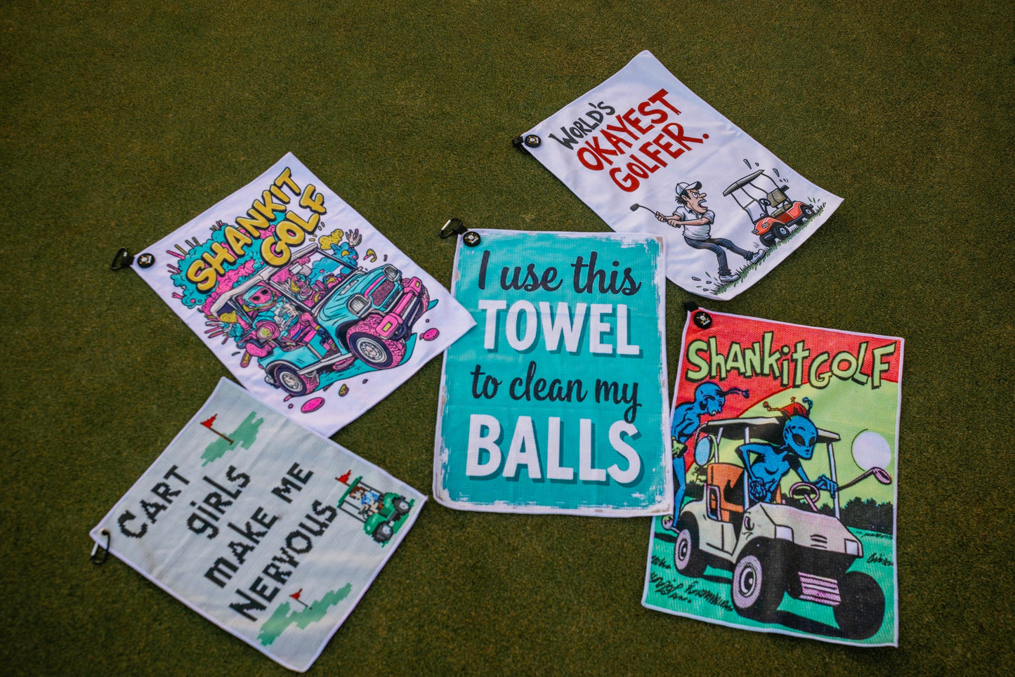 Cart Girls Make Me Nervous Golf Towel - The Golf Guys Online