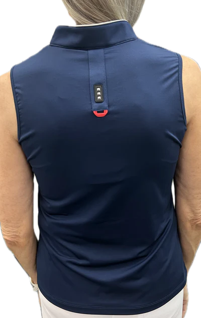 Jamie Sadock Spirit Basic Collection: Women's Sleeveless Shirt-Navy with Studded Stars - The Golf Guys Online