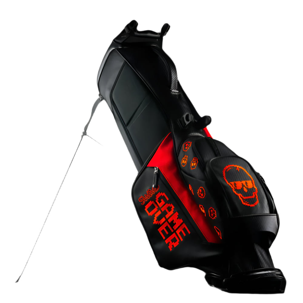 Swag Golf - Game Over Red/Black Vessel Golf Bag - The Golf Guys Online