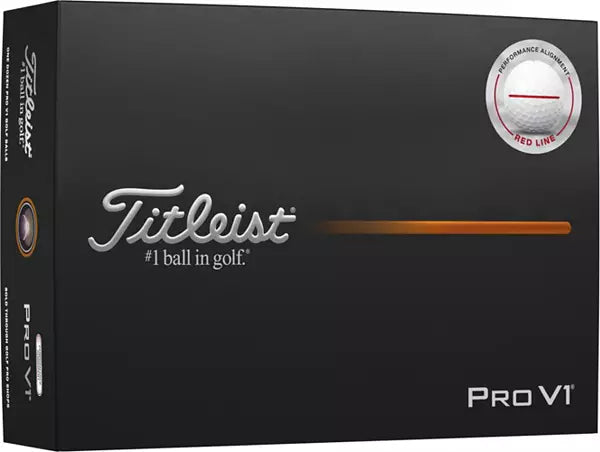 Titleist 2025 Pro V1 Perfomance Alignment Red Golf Balls