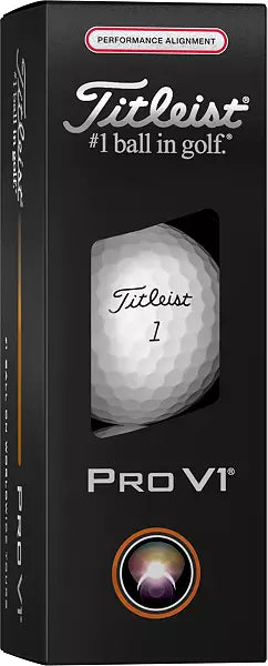 Titleist 2025 Pro V1 Perfomance Alignment Red Golf Balls