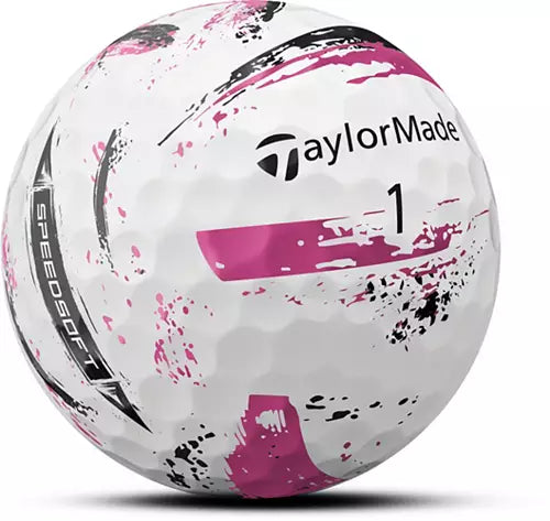 TaylorMade SpeedSoft Ink Pink & Black 2024 Golf Balls - The Golf Guys Online