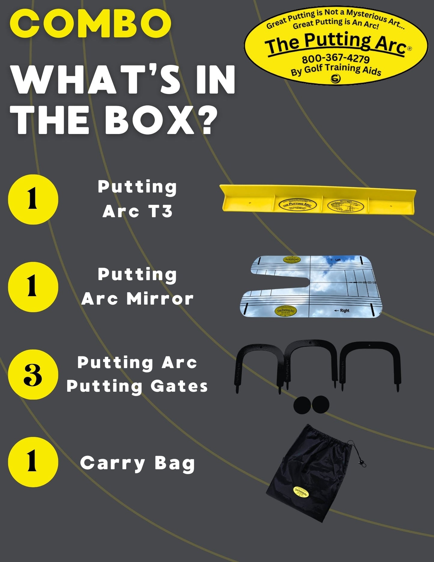 Putting Arc Mirror Bundle with T3 and Gates - The Golf Guys Online