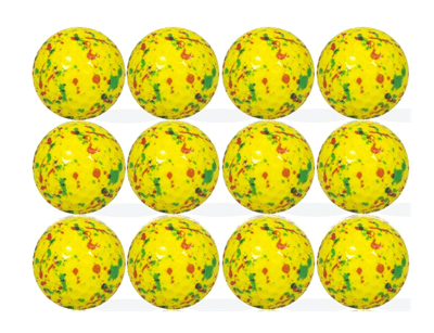 New Novelty Yellow Confetti Drip Golf Balls