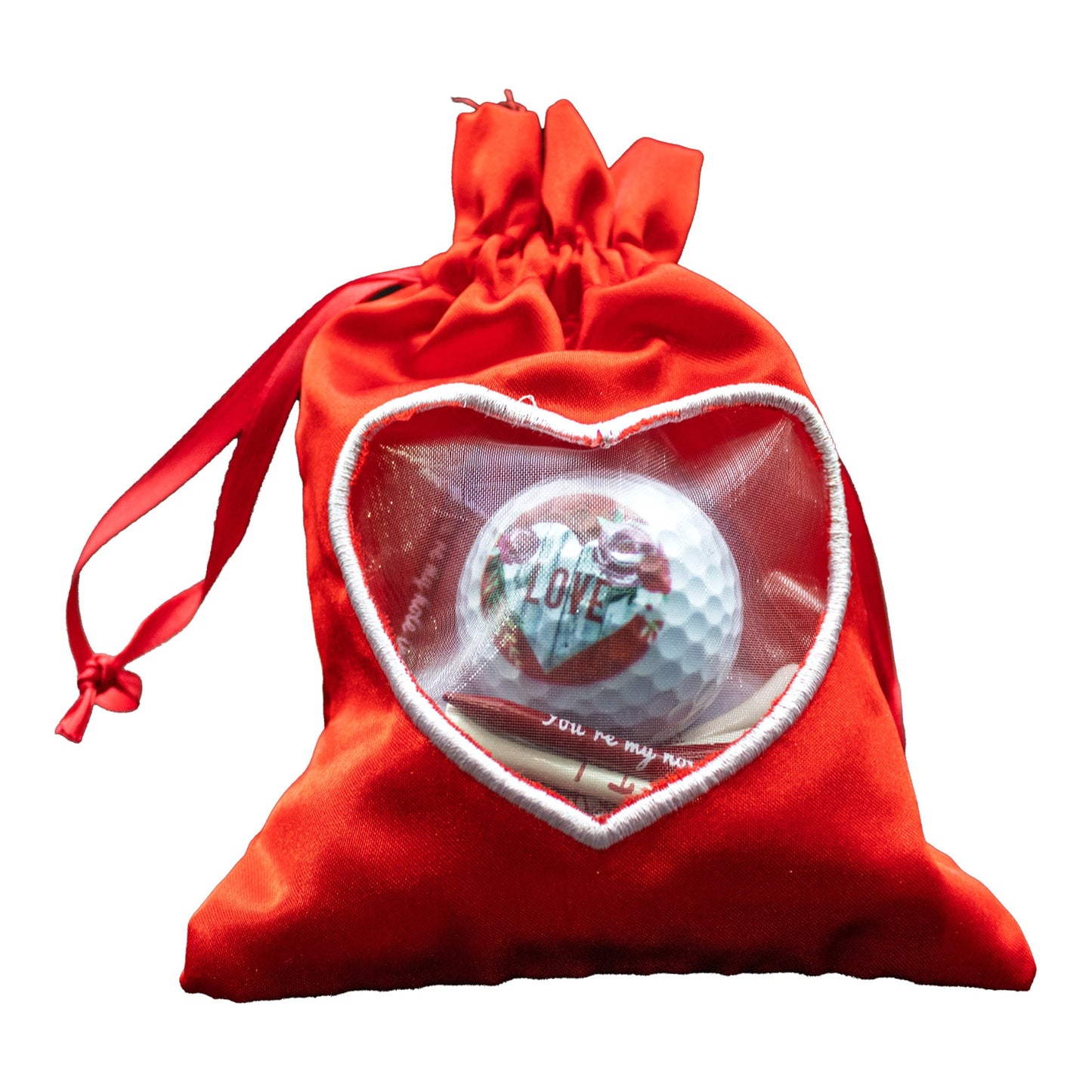New Novelty Love and Roses Golf Balls and Tee Set