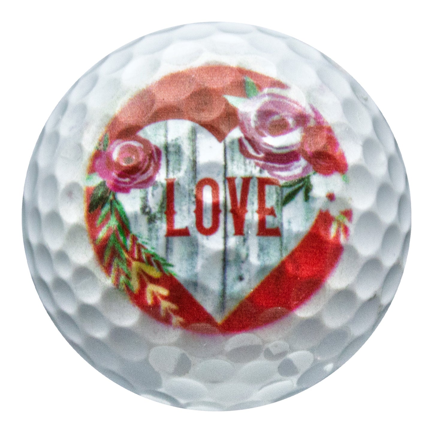 New Novelty Love and Roses Golf Balls and Tee Set