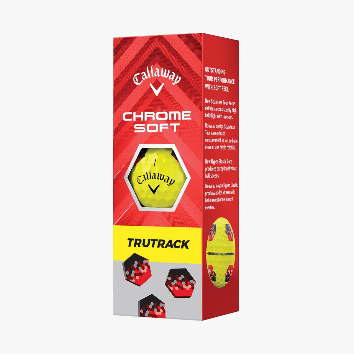Callaway Chrome Soft TruTrack Yellow - Black & Red 2024 Golf Balls - The Golf Guys Online