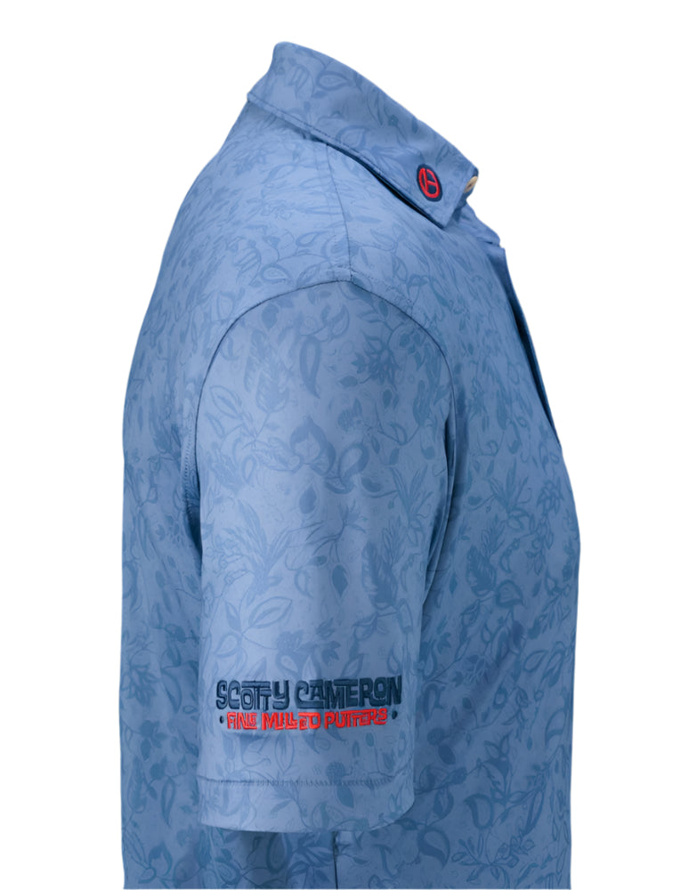 Scotty Cameron x Peter Millar - Scotty "Circle T" Blue Bulldog Golf Polo Shirt - The Golf Guys Online