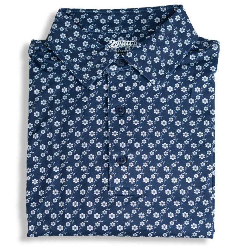 Blue Floral Men's Polo - The Golf Guys Online