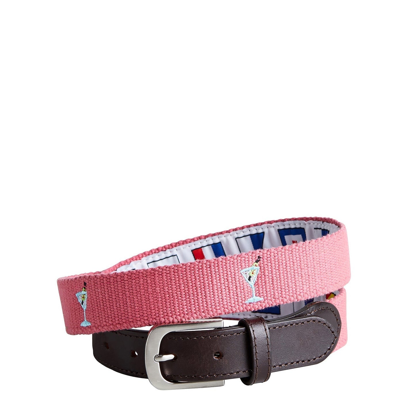 Bowsprit Belt Hurricane Red Embroidered with Martini - The Golf Guys Online
