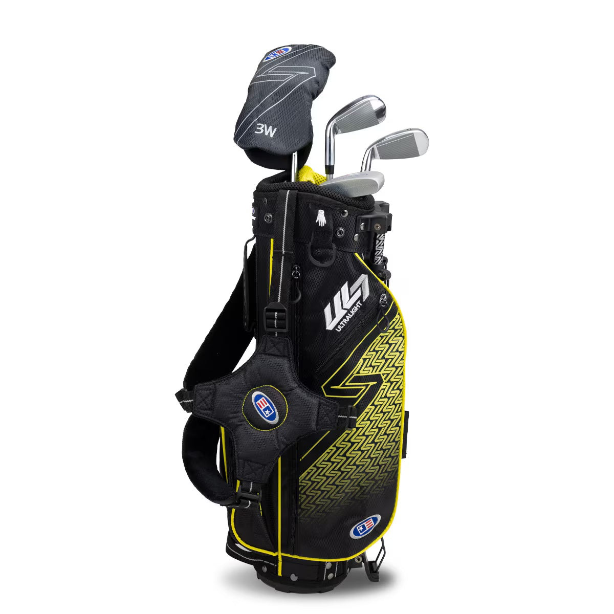 U.S. Kids Golf UL-7 4 Club Stand Set (Approx Age 5, Height 42"-45") Black/Yellow Bag - The Golf Guys Online