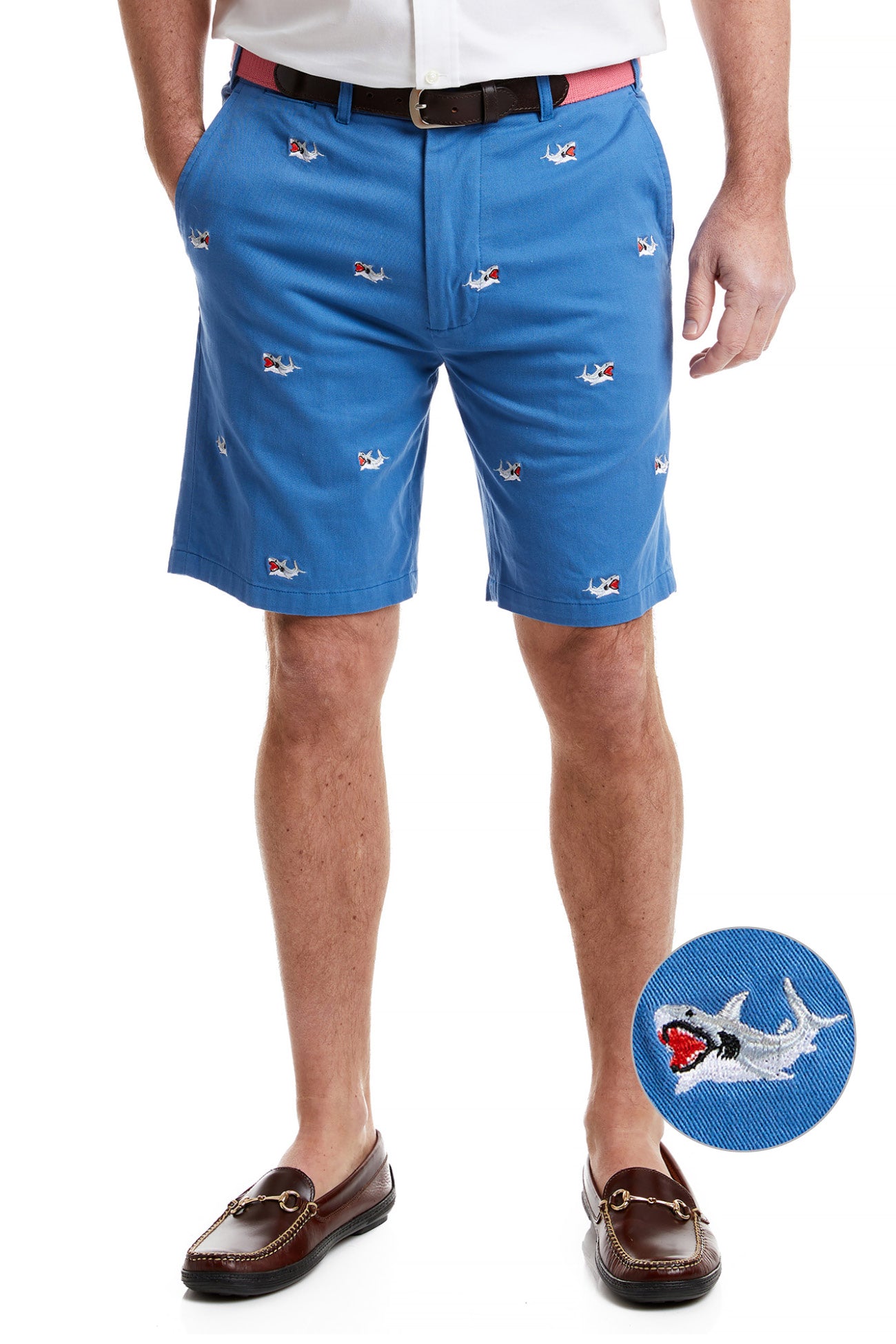 Cisco Short Deep Ocean Blue with Great White Shark - The Golf Guys Online