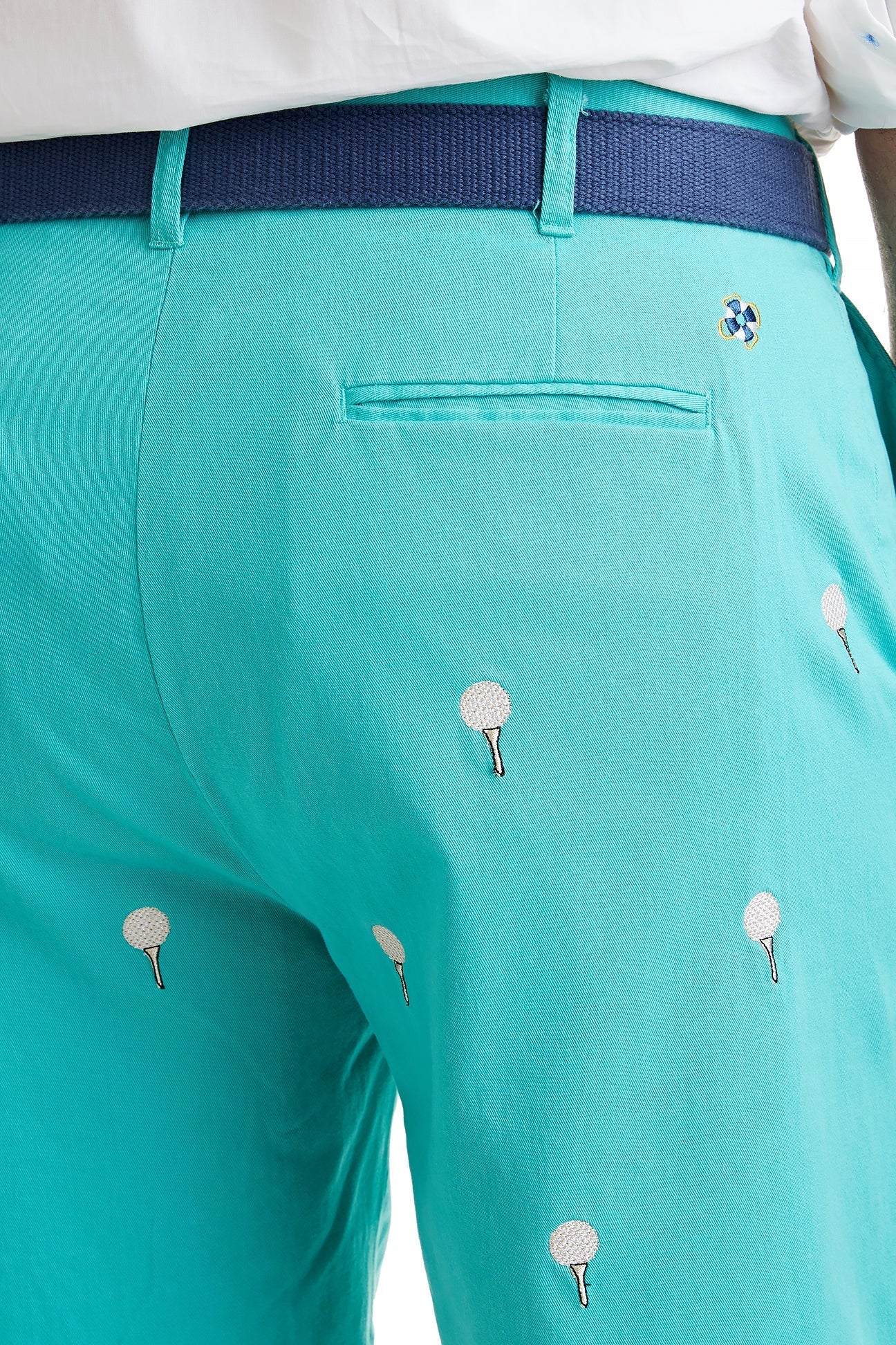Cisco Short Stretch Twill Aquatic Green with Golf Ball & Tee - The Golf Guys Online