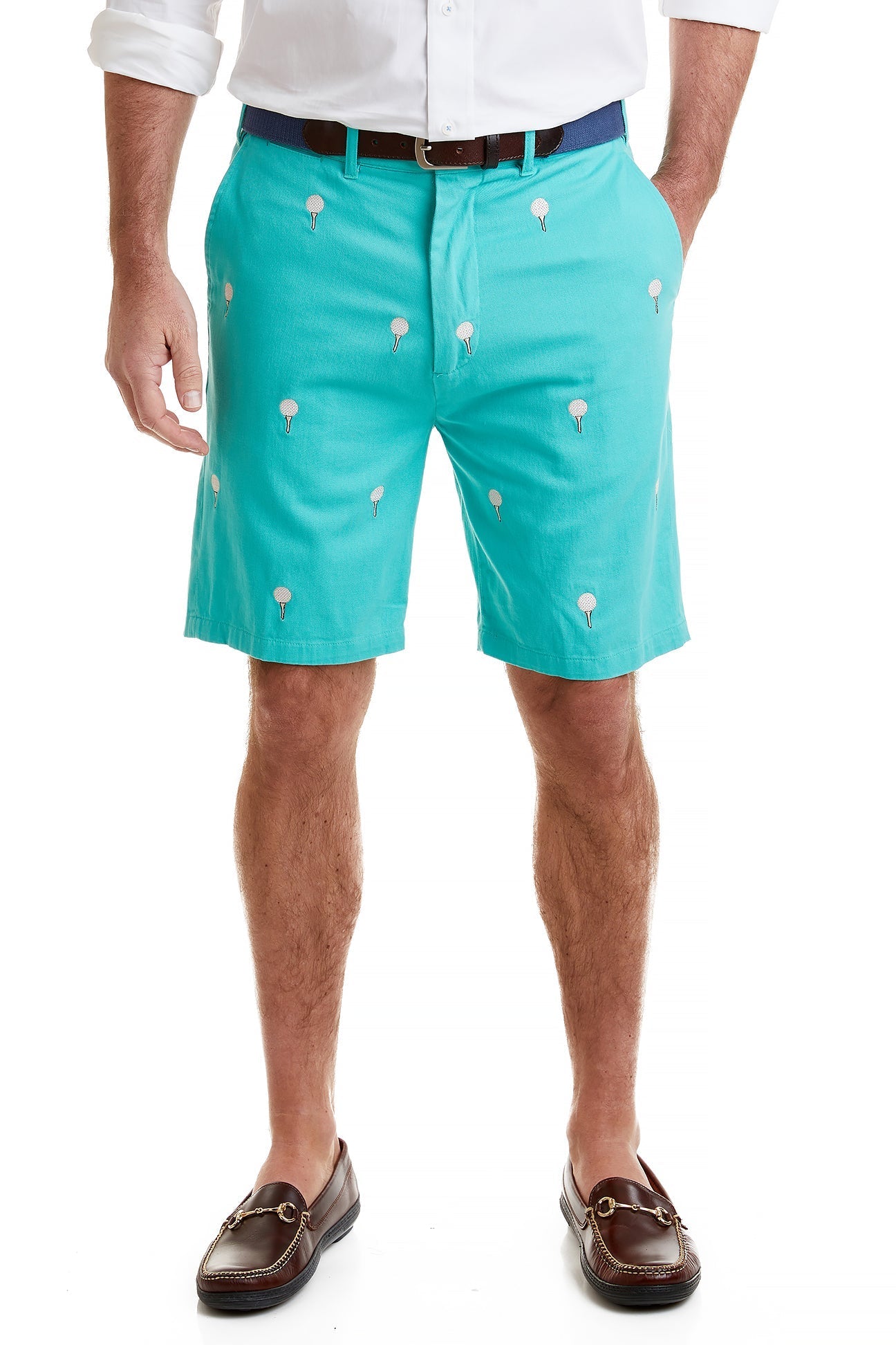 Cisco Short Stretch Twill Aquatic Green with Golf Ball & Tee - The Golf Guys Online