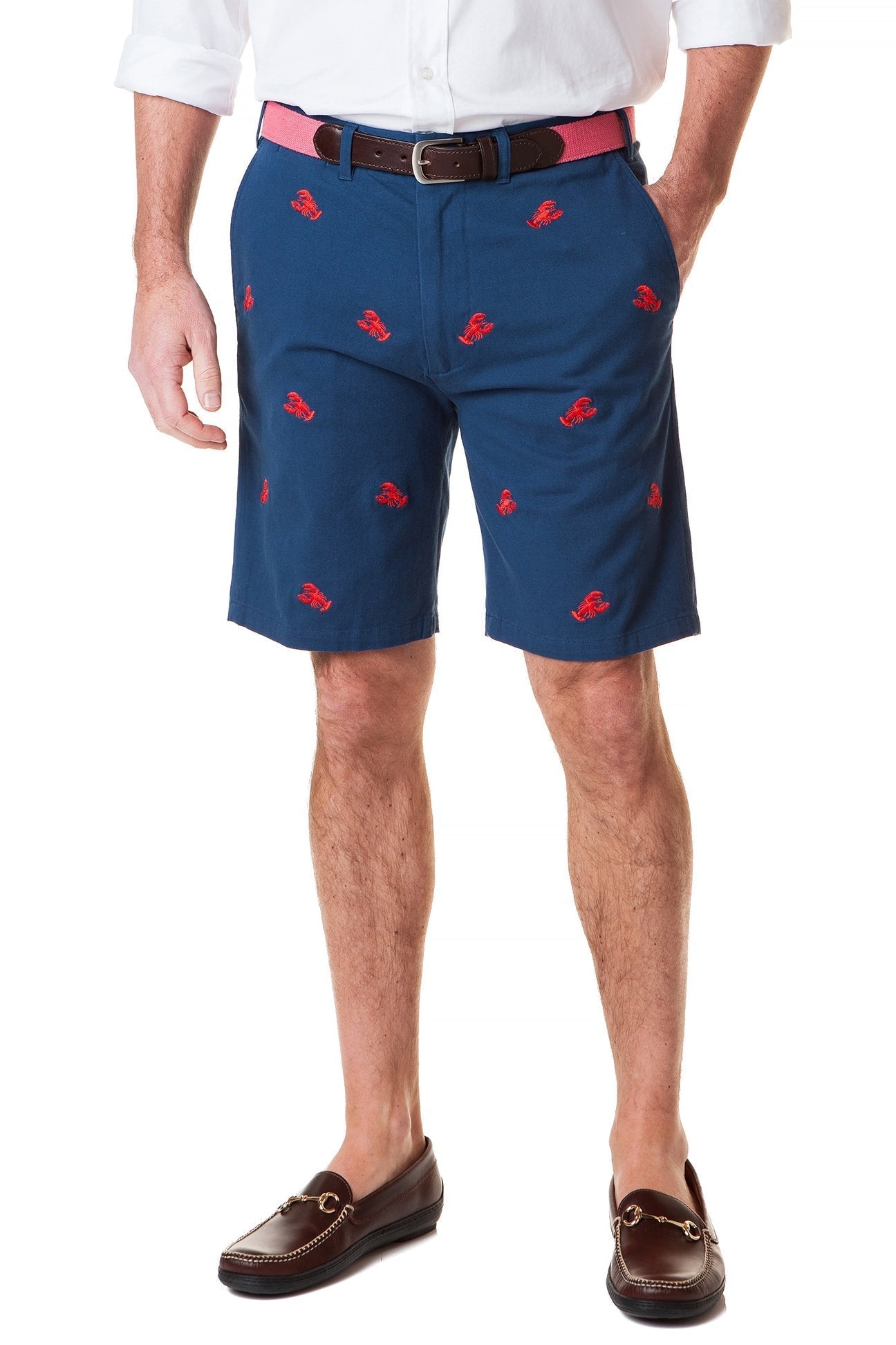 Cisco Short Stretch Twill Nantucket Navy With Lobster - The Golf Guys Online