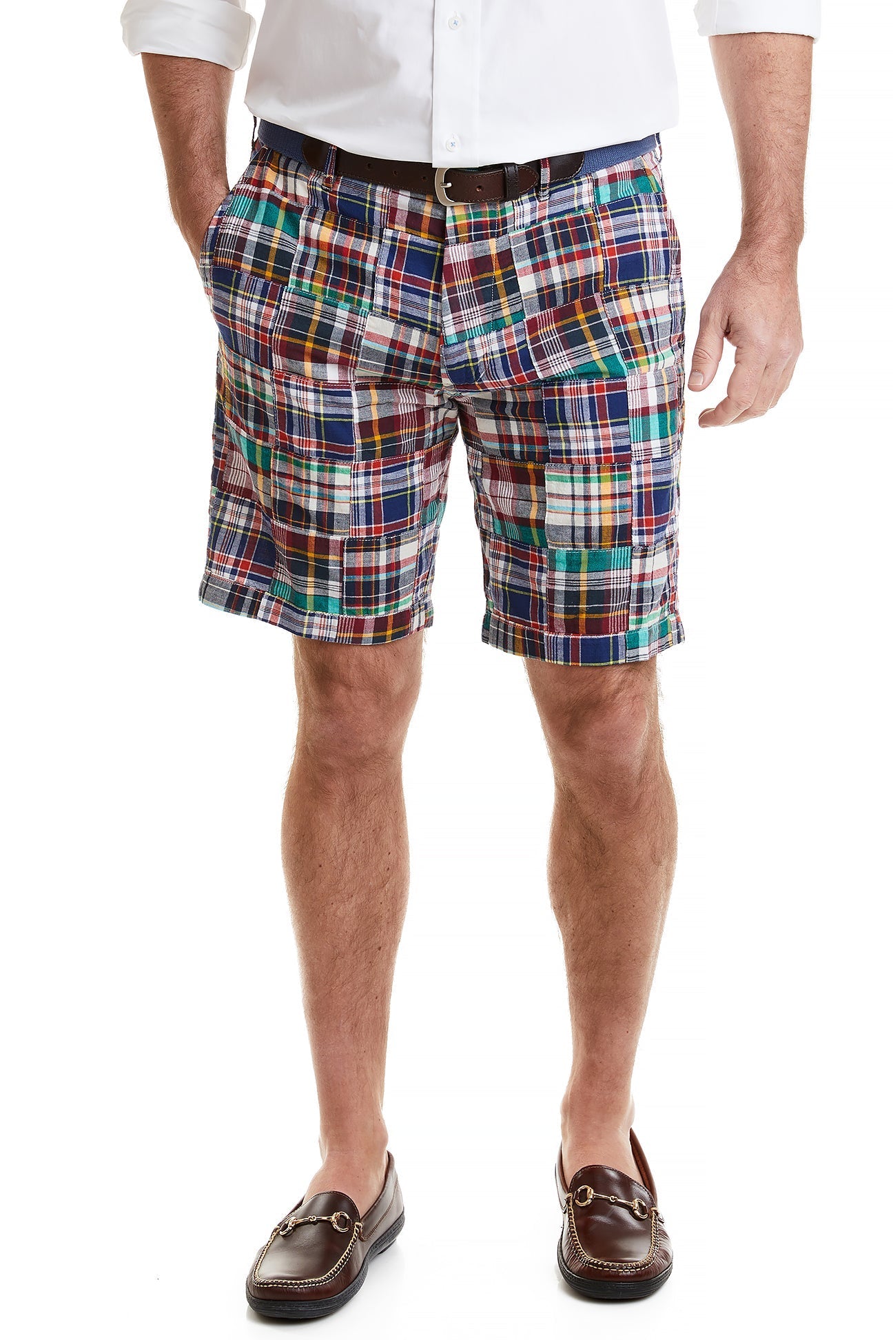 Cisco Short Stretch Twill Rockport Patch Madras - The Golf Guys Online