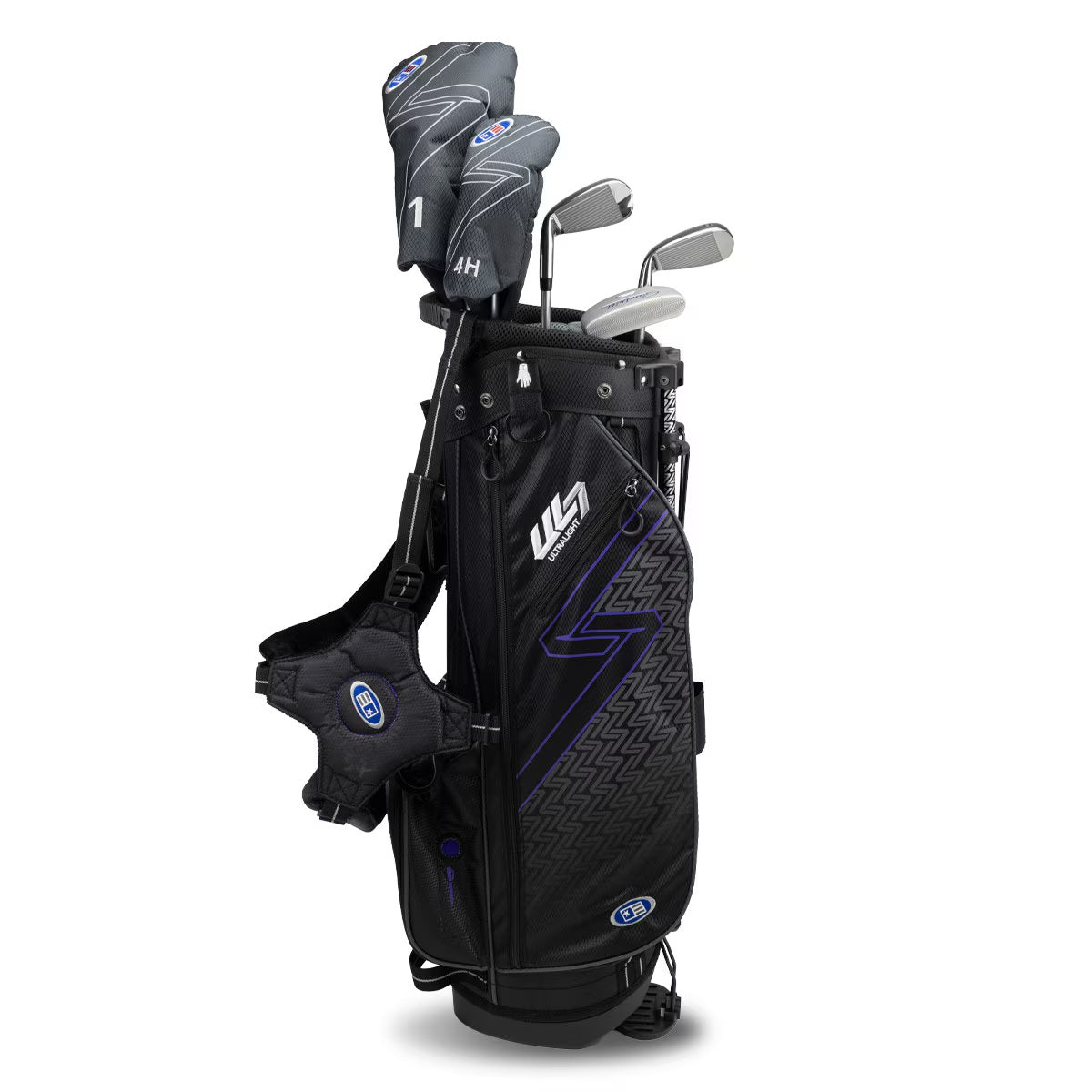 U.S. Kids Golf UL-7 5 Club Stand Set (Approx Age 9, Height 54"-57") Black/Purple Bag - The Golf Guys Online