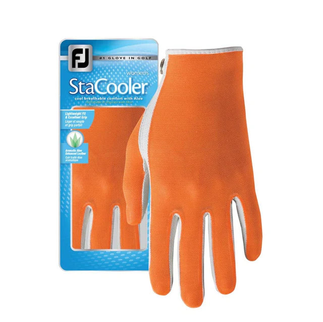 FootJoy StaCooler Fashion Women's Glove Pearl/Orange