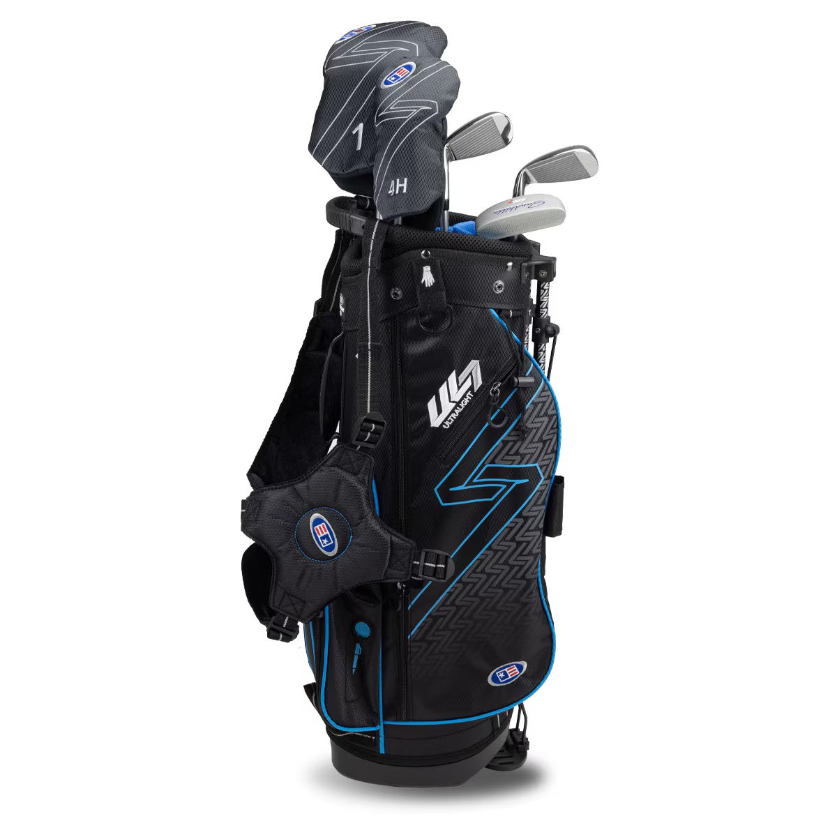 U.S. Kids Golf UL-7 5 Club Stand Set (Approx Age 7, Height 48"-51") Black/Teal Bag - The Golf Guys Online
