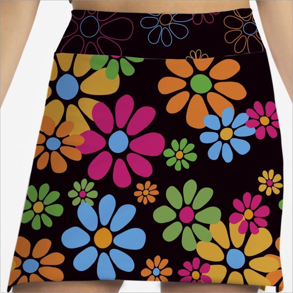 NIGHT DAISIES BLACK SKORT - The Golf Guys Online