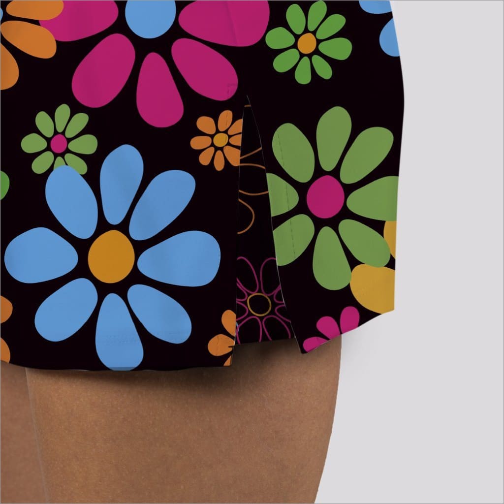 NIGHT DAISIES BLACK SKORT - The Golf Guys Online