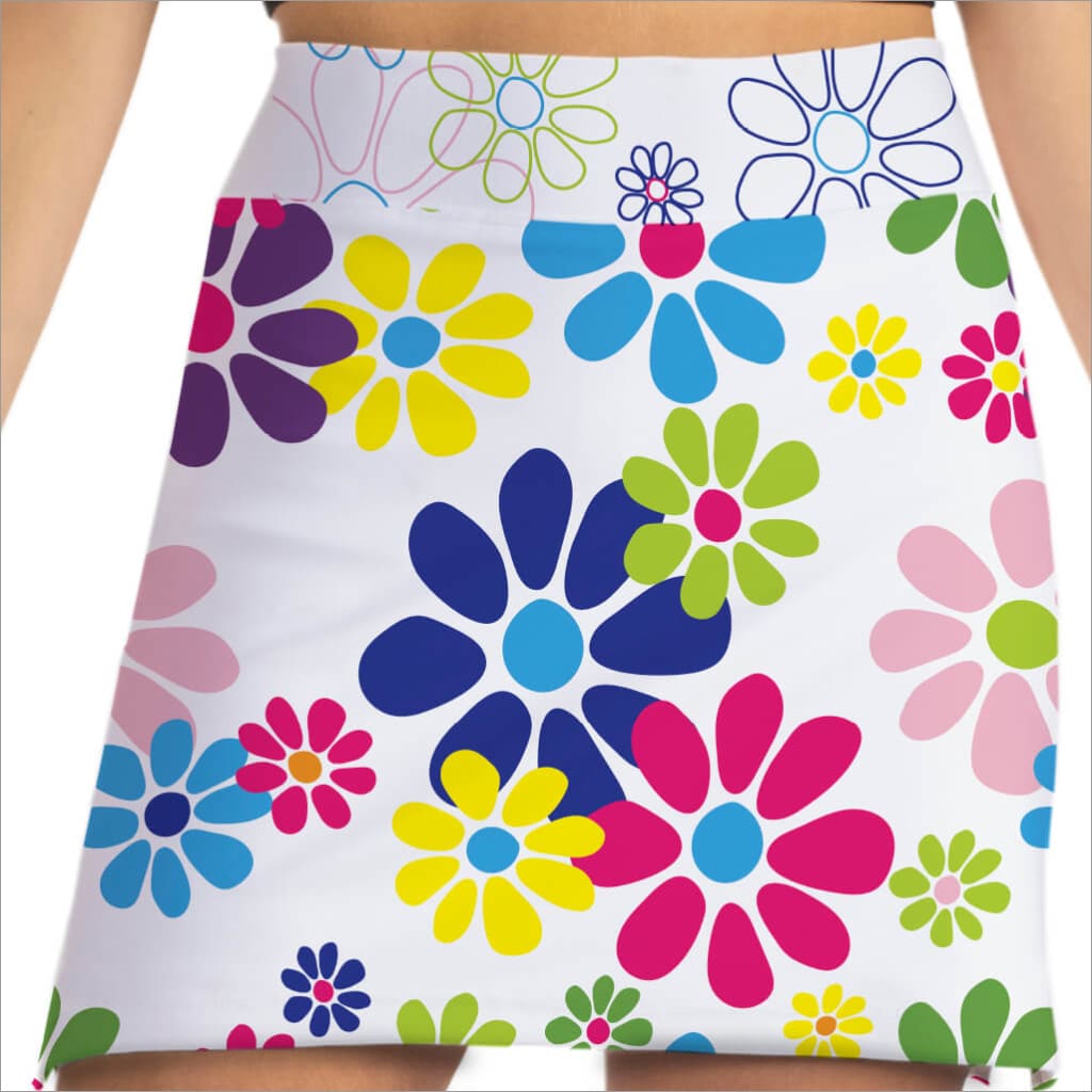 NIGHT DAISIES WHITE SKORT - The Golf Guys Online