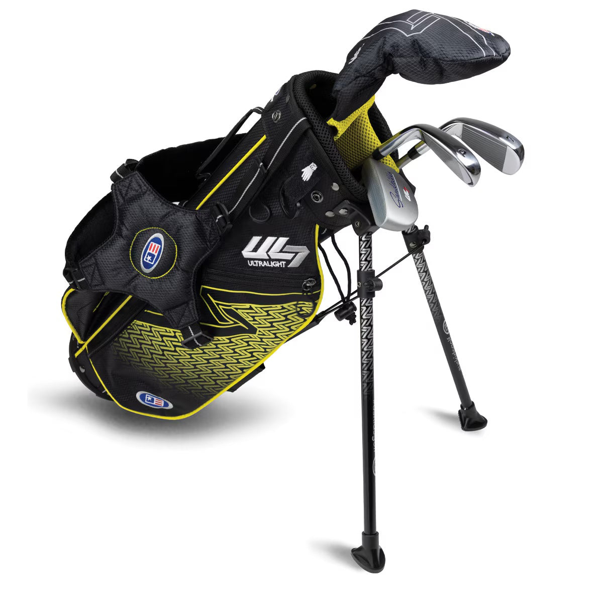 U.S. Kids Golf UL-7 4 Club Stand Set (Approx Age 5, Height 42"-45") Black/Yellow Bag - The Golf Guys Online