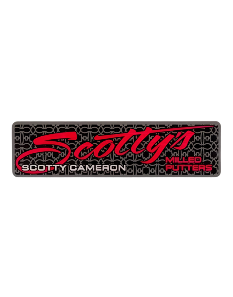 Scotty Cameron "Scotty Script" Red Sticker - Rectangle 3.5" x 1.0" - The Golf Guys Online