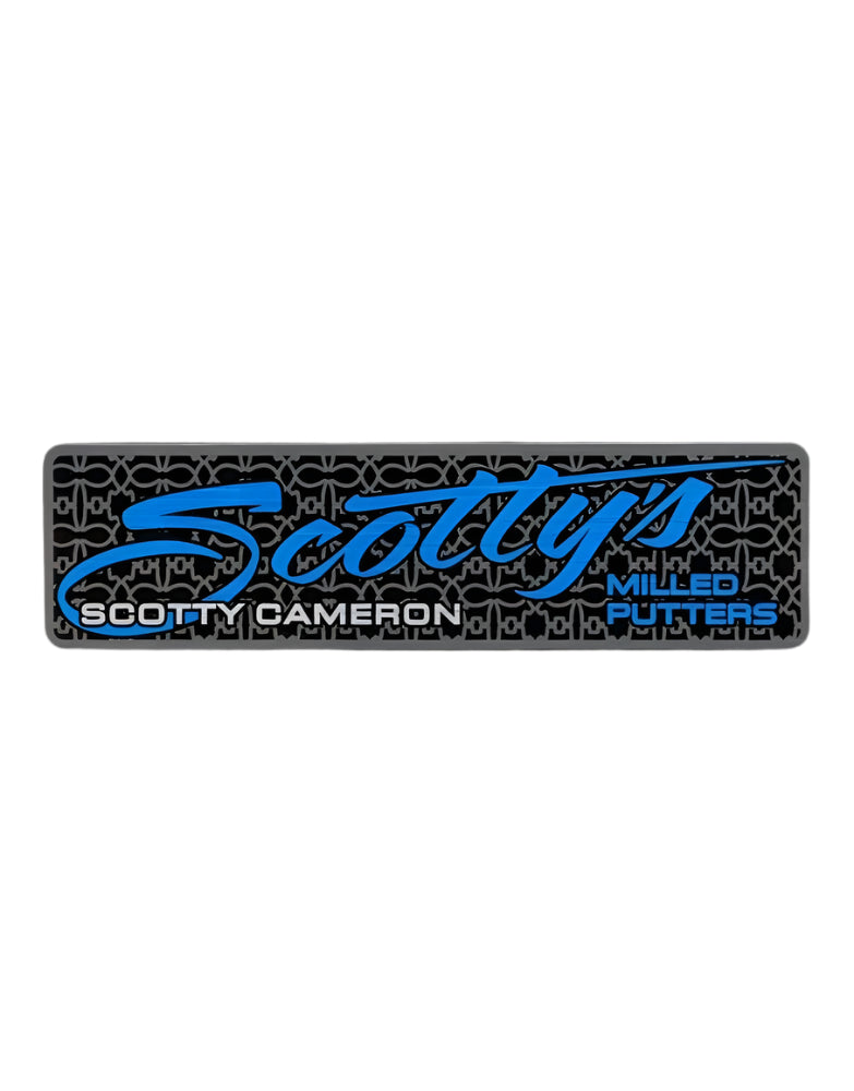 Scotty Cameron "Scotty Script" Blue Sticker - Rectangle 3.5" x 1.0" - The Golf Guys Online