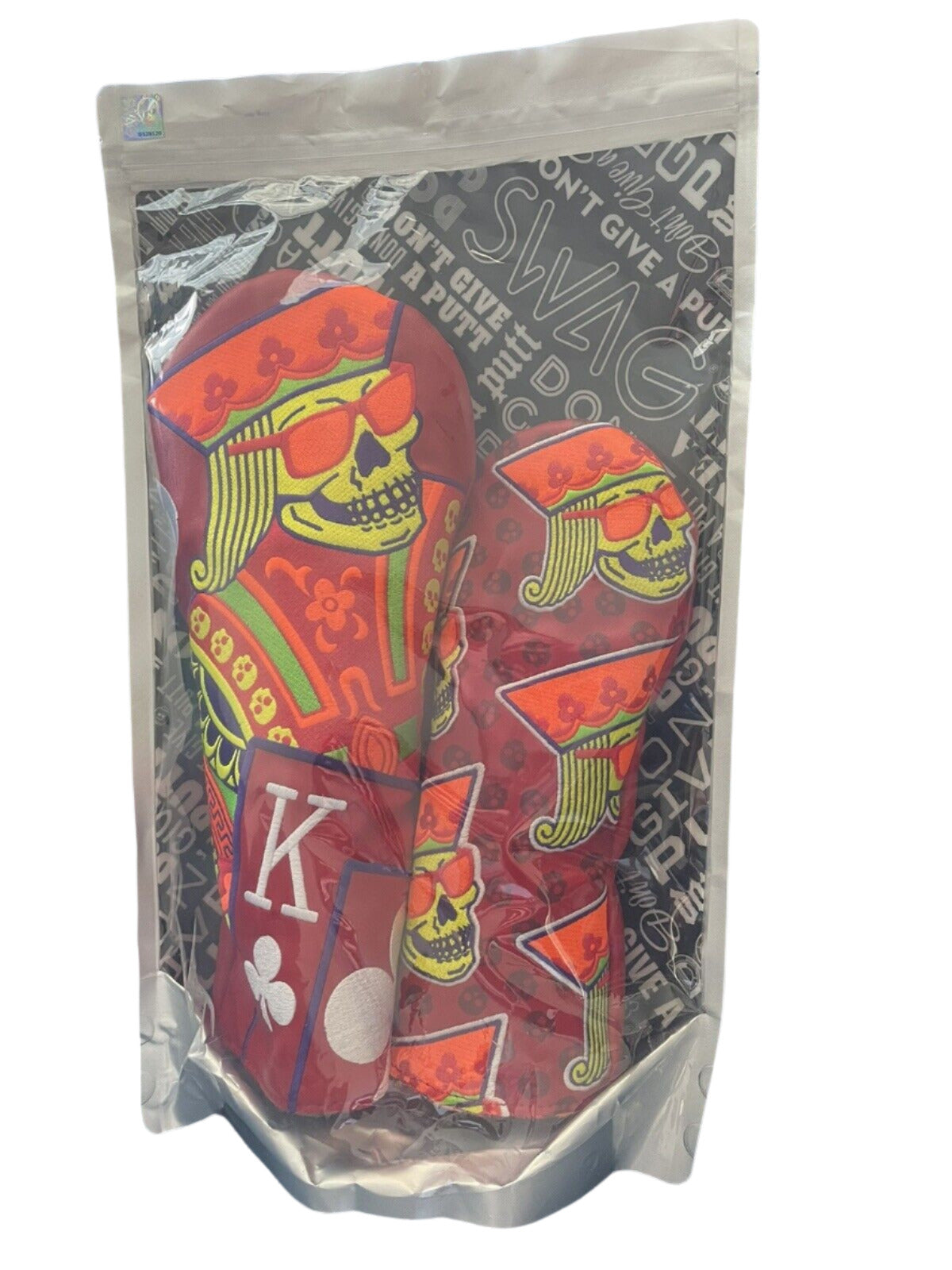 Swag Golf - Skeleton King of Candy Red/Orange Wood Headcover Set - The Golf Guys Online
