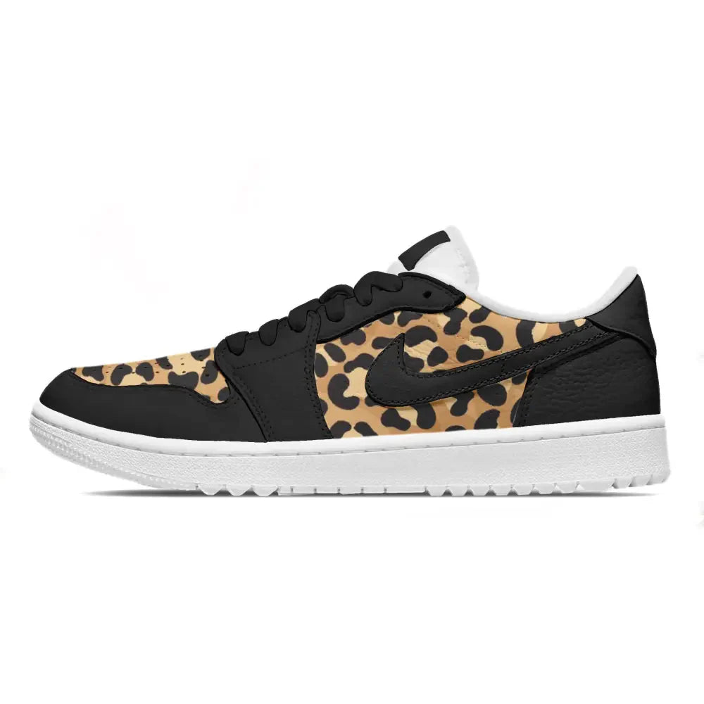 "Shadow Leopard Print" Jordan 1 Golf Shoes