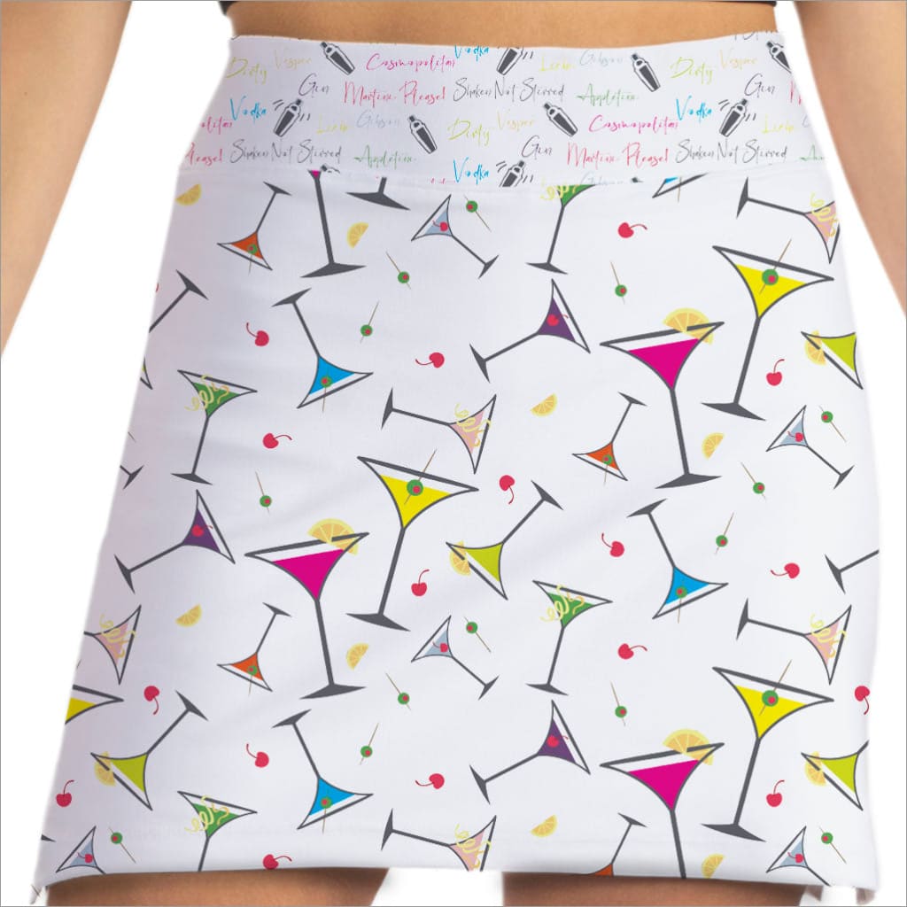 SHAKEN NOT STIRRED MARTINI PRINT SKORT - The Golf Guys Online