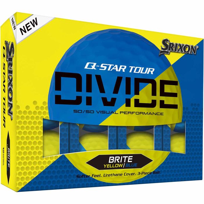 Srixon 2025 Q-Star Tour Divide 2 Brite Yellow/Blue Golf Balls